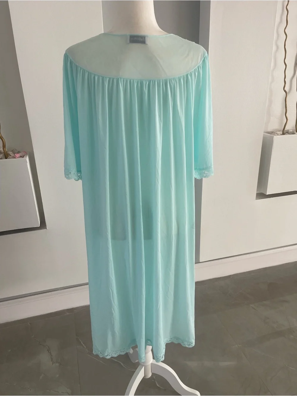 Lace-Trim Light Aqua Nightgown - Women's Sleepwear